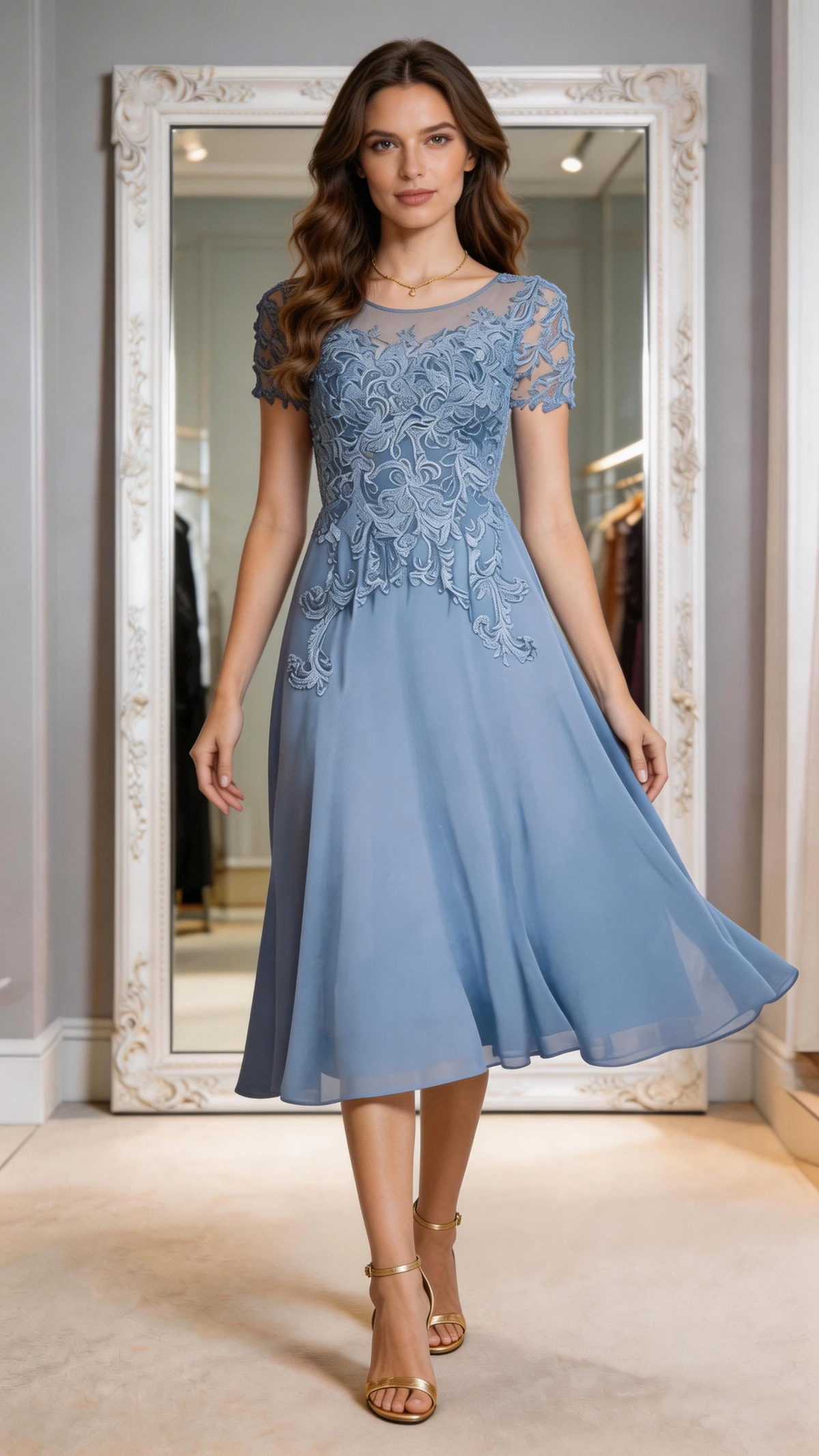 Dark Purple Lace Chiffon Mother Of The Bride Dress With Elegant Gown by ZAPDRESS