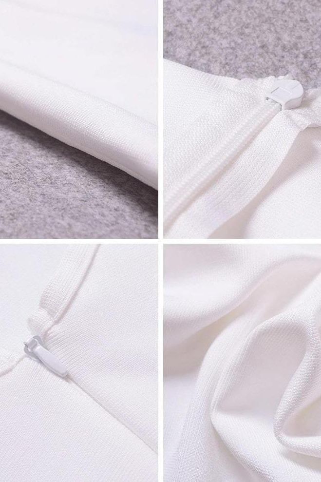 Joi Bodycon Midi Dress - White Pearl