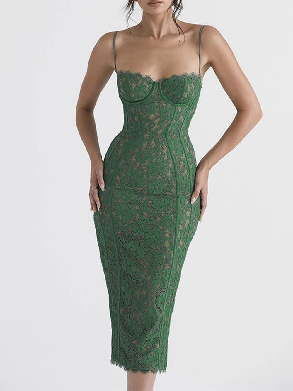 Josie Backless Slit Midi Dress