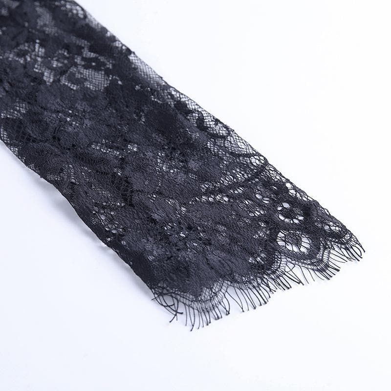Hem lace low-cut high neck ruched midi dress
