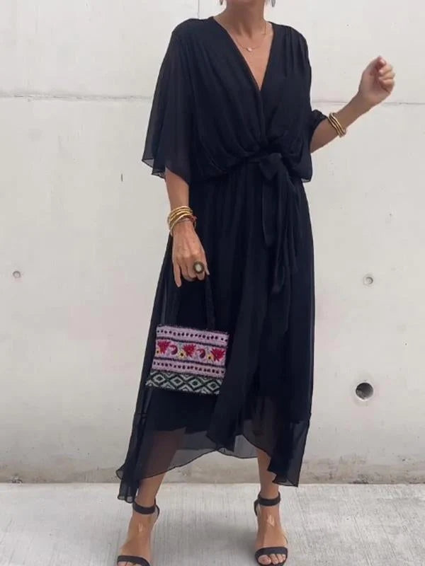 Gabriela Timeless Dress with V Neckline Designer Edit