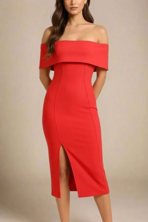 Kristina Bodycon Dress Dress - Lipstick Red