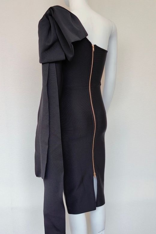 Lela Long Sleeve Bandage Midi Dress - Classic Black