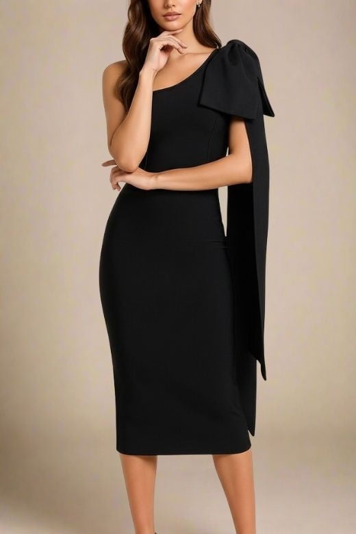 Lela Long Sleeve Bandage Midi Dress - Classic Black