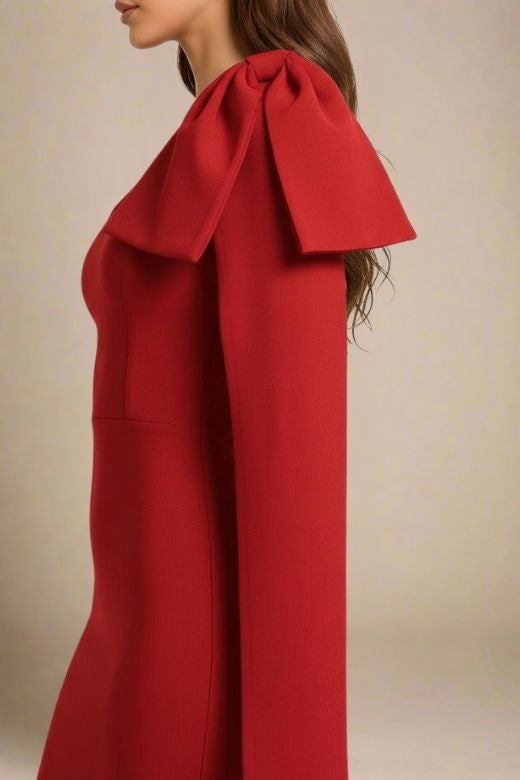 Lela Long Sleeve Bandage Midi Dress - Lipstick Red