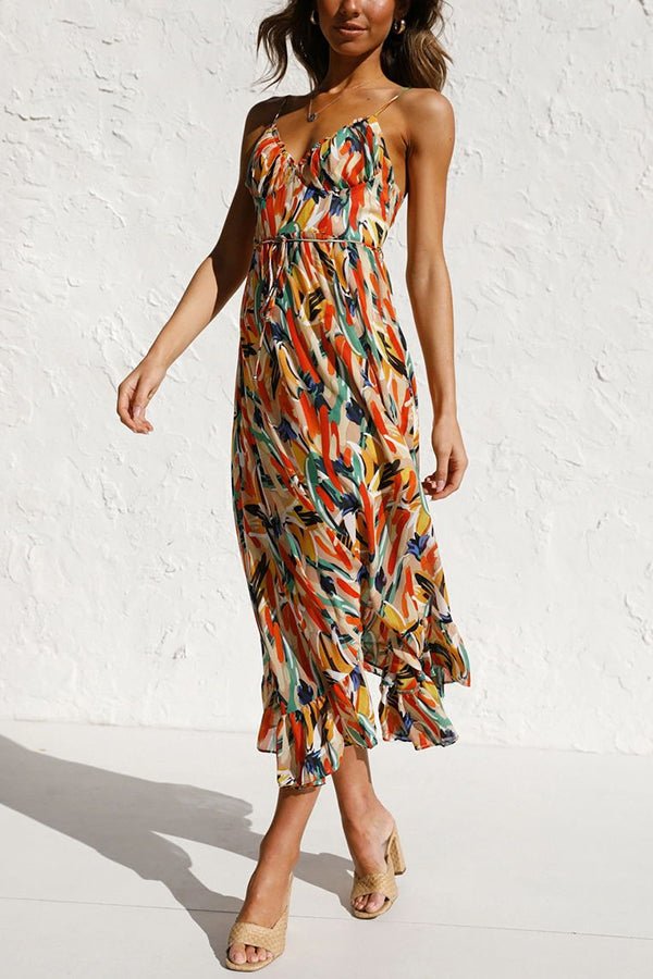 Eva Elegant Colored Dress with V-neck for Women Comfortable Daily Wear