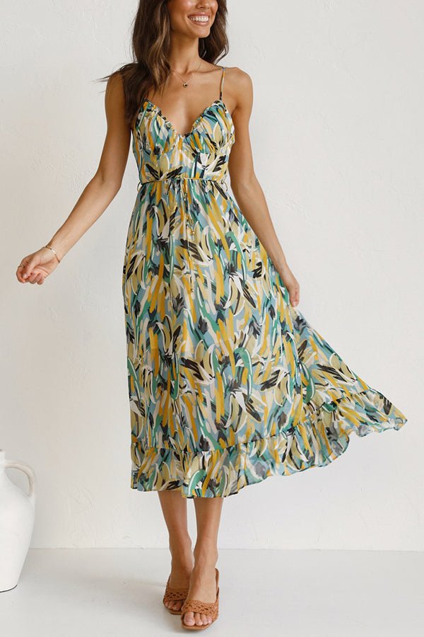 Eva Elegant Colored Dress with V-neck for Women Comfortable Daily Wear