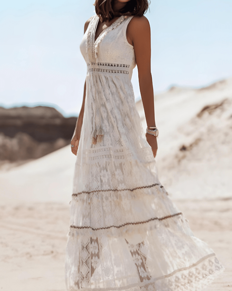 Claudia Airy Boho Maxi Dress for Warm Summer Days for Women