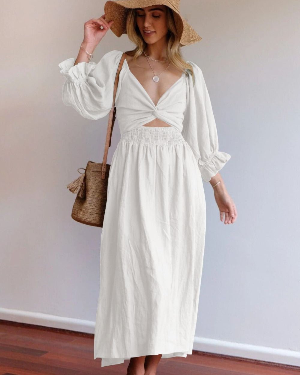 Vanessa Airy Summer Dress Made of Cotton for Women Vacation Beach Look