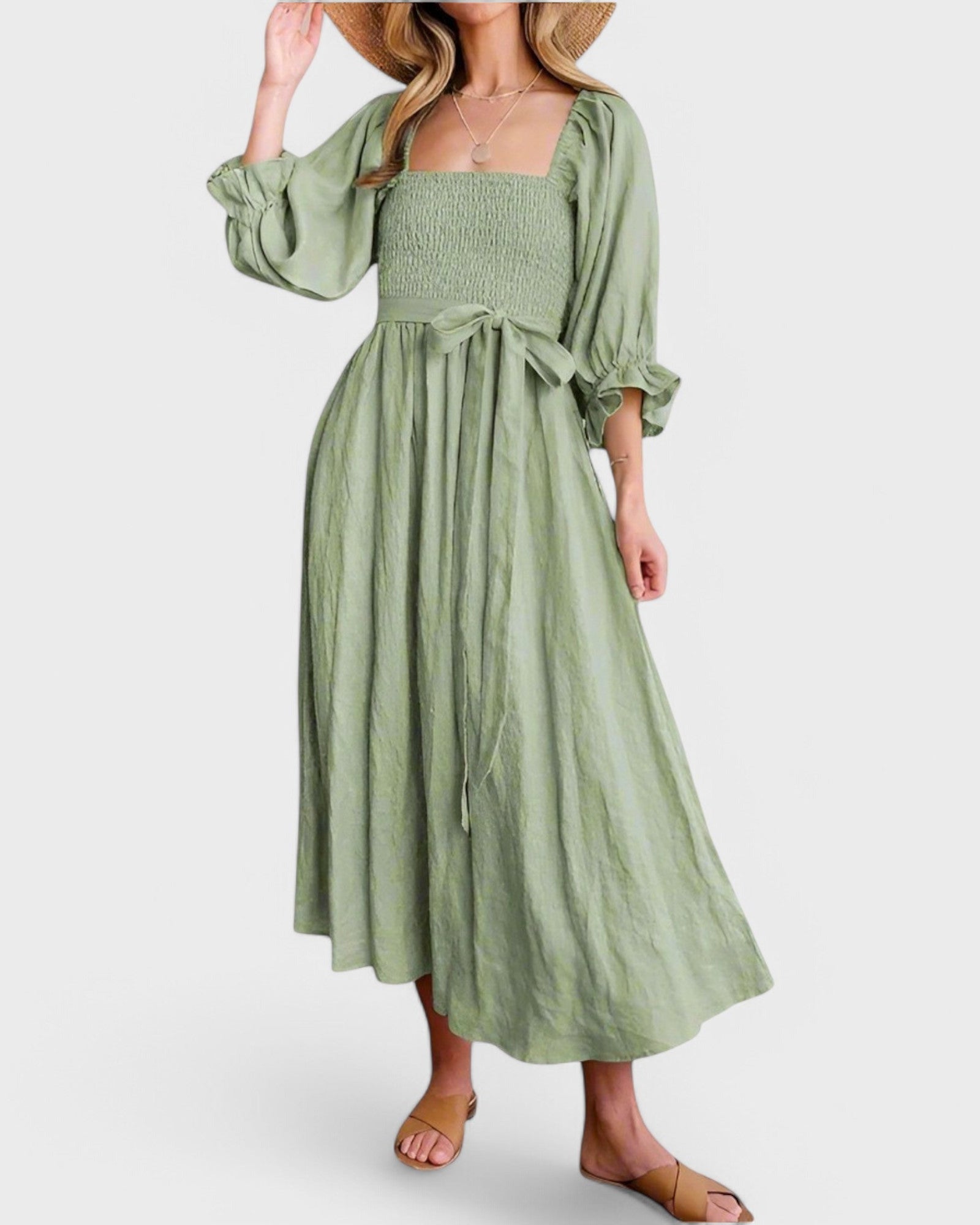 Vanessa Airy Summer Dress Made of Cotton for Women Vacation Beach Look