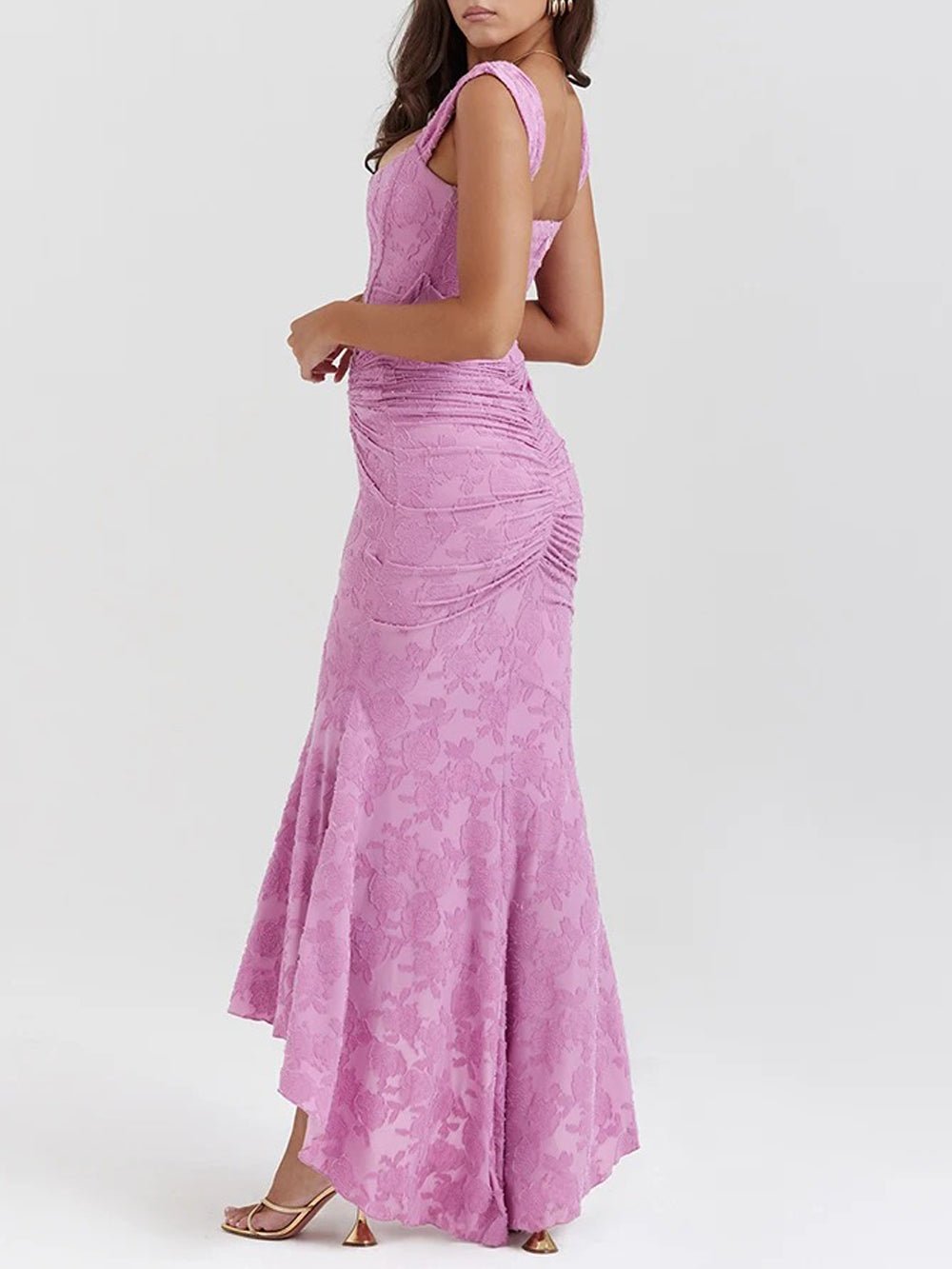 Lilly Off Shoulder Backless Midi Dress