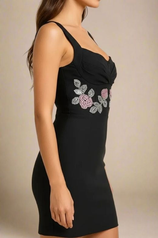 Livia Wrap Bodycon Mini Dress - Classic Black