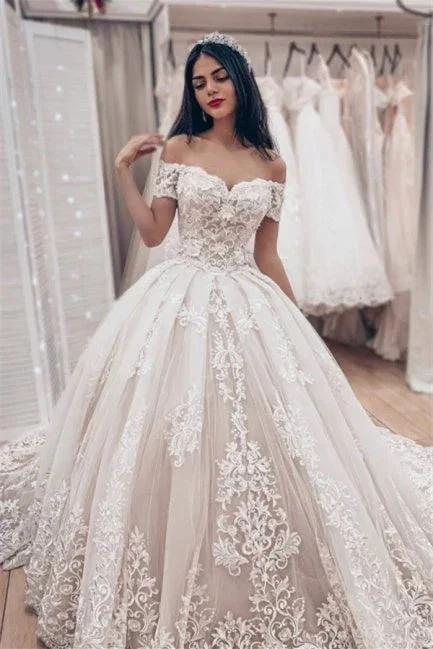 Luxury wedding dresses princess | Lace wedding dresses (ZD13905)