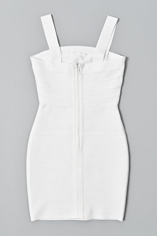 Madelyn Bandage Mini Dress - White Pearl