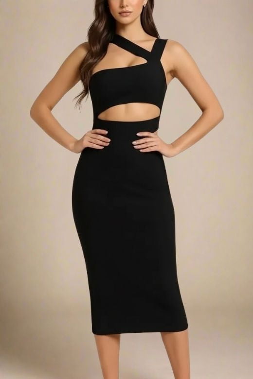 Molly Bandage Midi Dress - Classic Black
