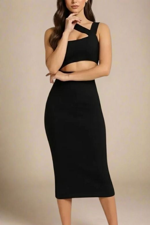 Molly Bandage Midi Dress - Classic Black