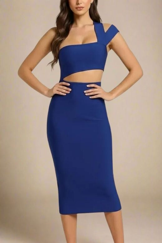 Molly Bandage Midi Dress - Navy Blue