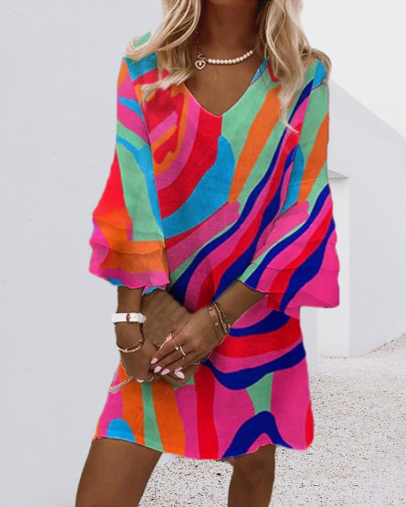 Hana Dress with Bell Sleeves for Women Light Breezy Style