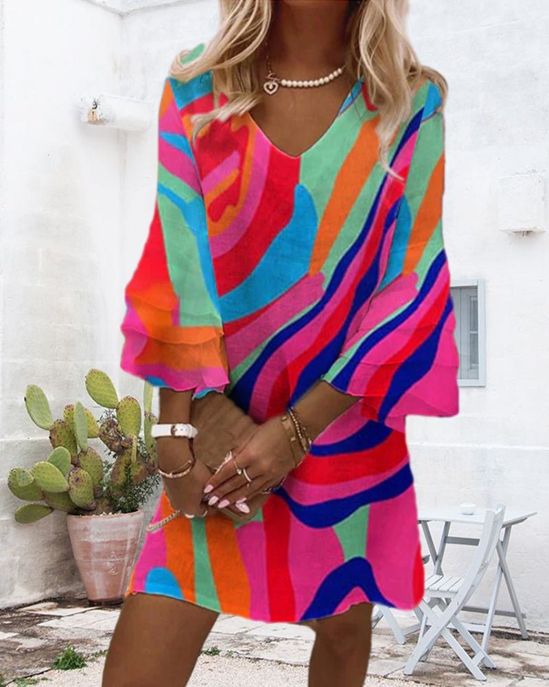 Hana Dress with Bell Sleeves for Women Light Breezy Style