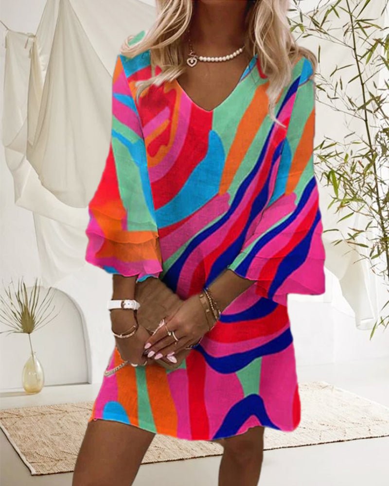 Hana Dress with Bell Sleeves for Women Light Breezy Style