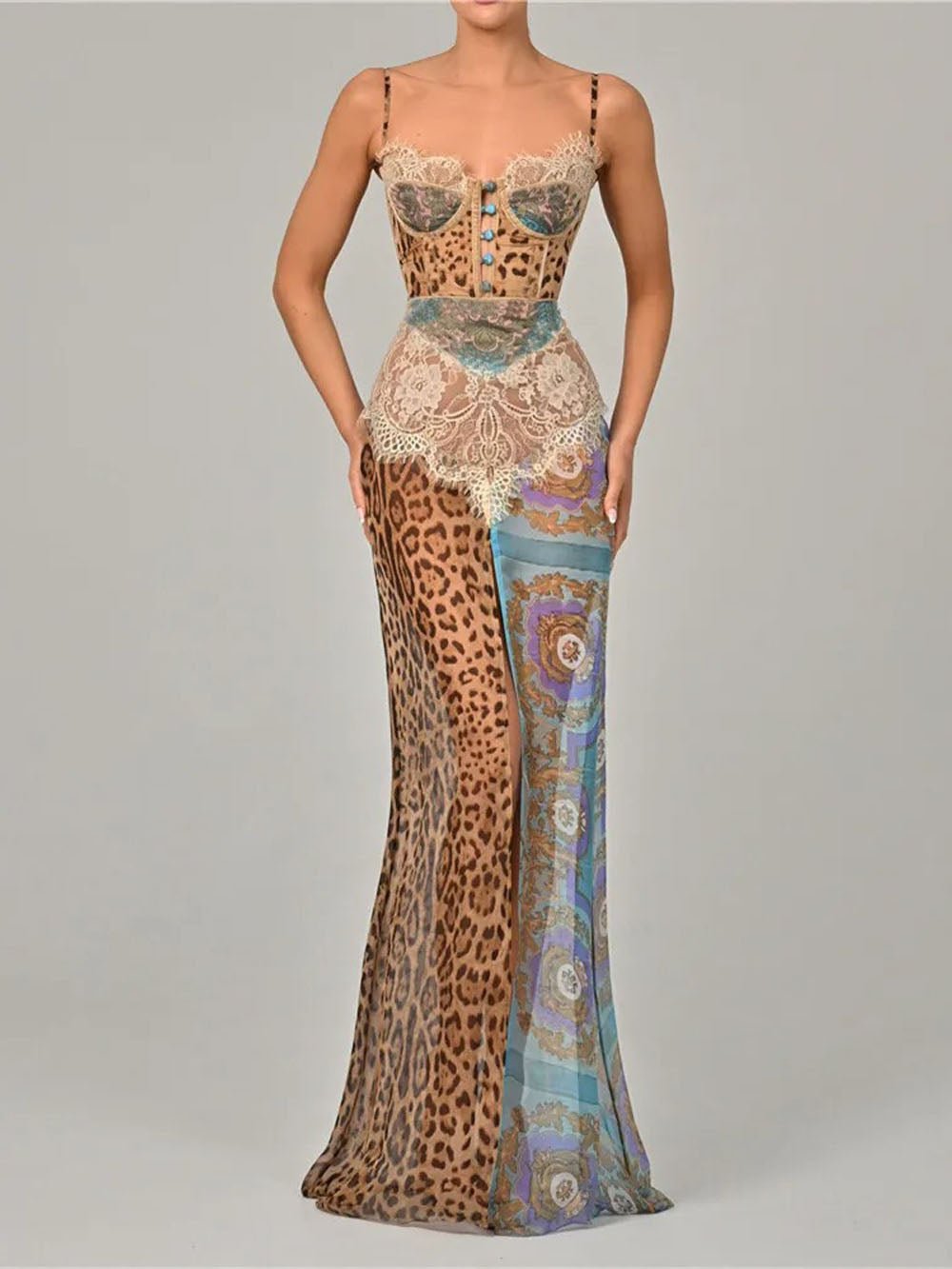 Alexa Leopard Sleeveless Maxi Dress