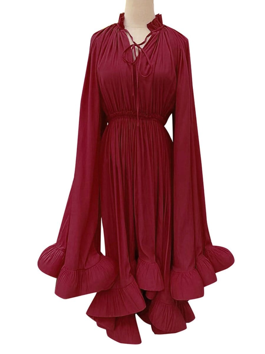 Naomi Ruffle Midi Dress - Fashion Pov