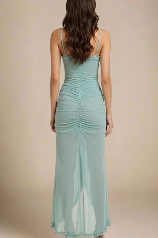 Noah Bodycon Wrap Midi Dress - Tiffany Blue