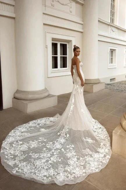 Noble sweetheart sleeveless mermaid lace Wedding dresses (ZD14876)