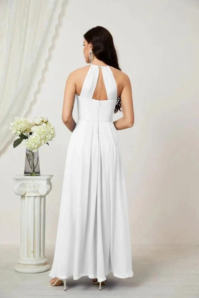 ZapDress Chiffon Halter Bridesmaid Dresses Long A-Line Formal Evening Dress 2805 (ZD16959)