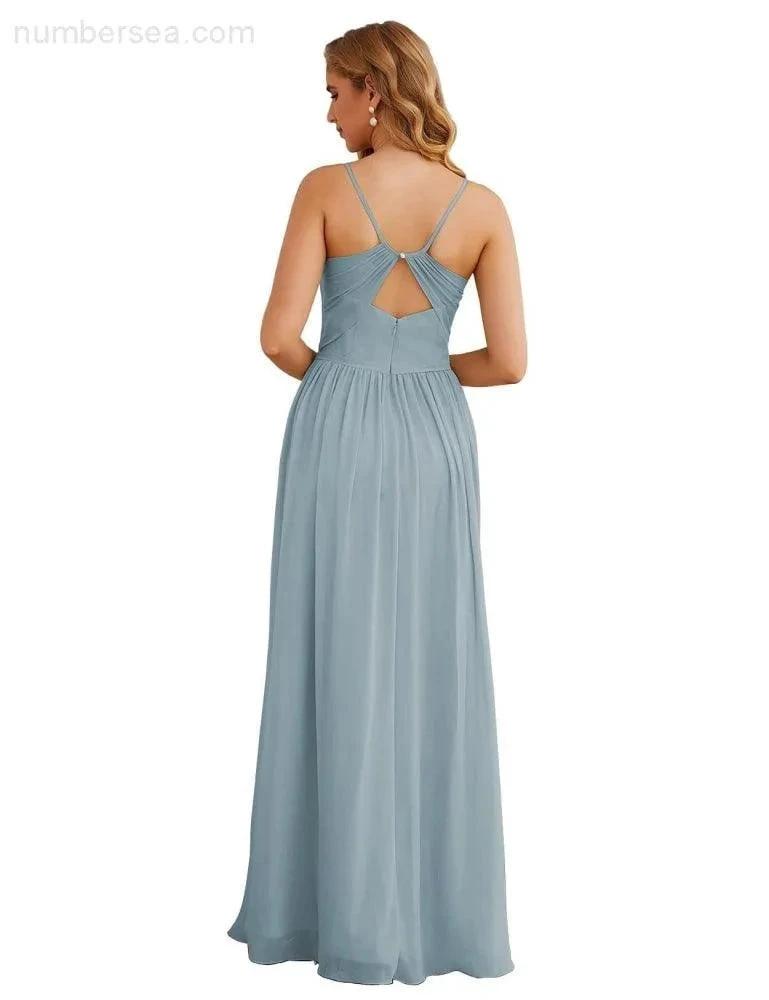 ZapDress Spaghetti Strap Bridesmaid Dresses Long Formal Party Prom Gowns 28060 (ZD17043)