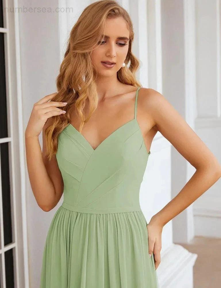 ZapDress Spaghetti Strap Bridesmaid Dresses Long Formal Party Prom Gowns 28060 (ZD17043)