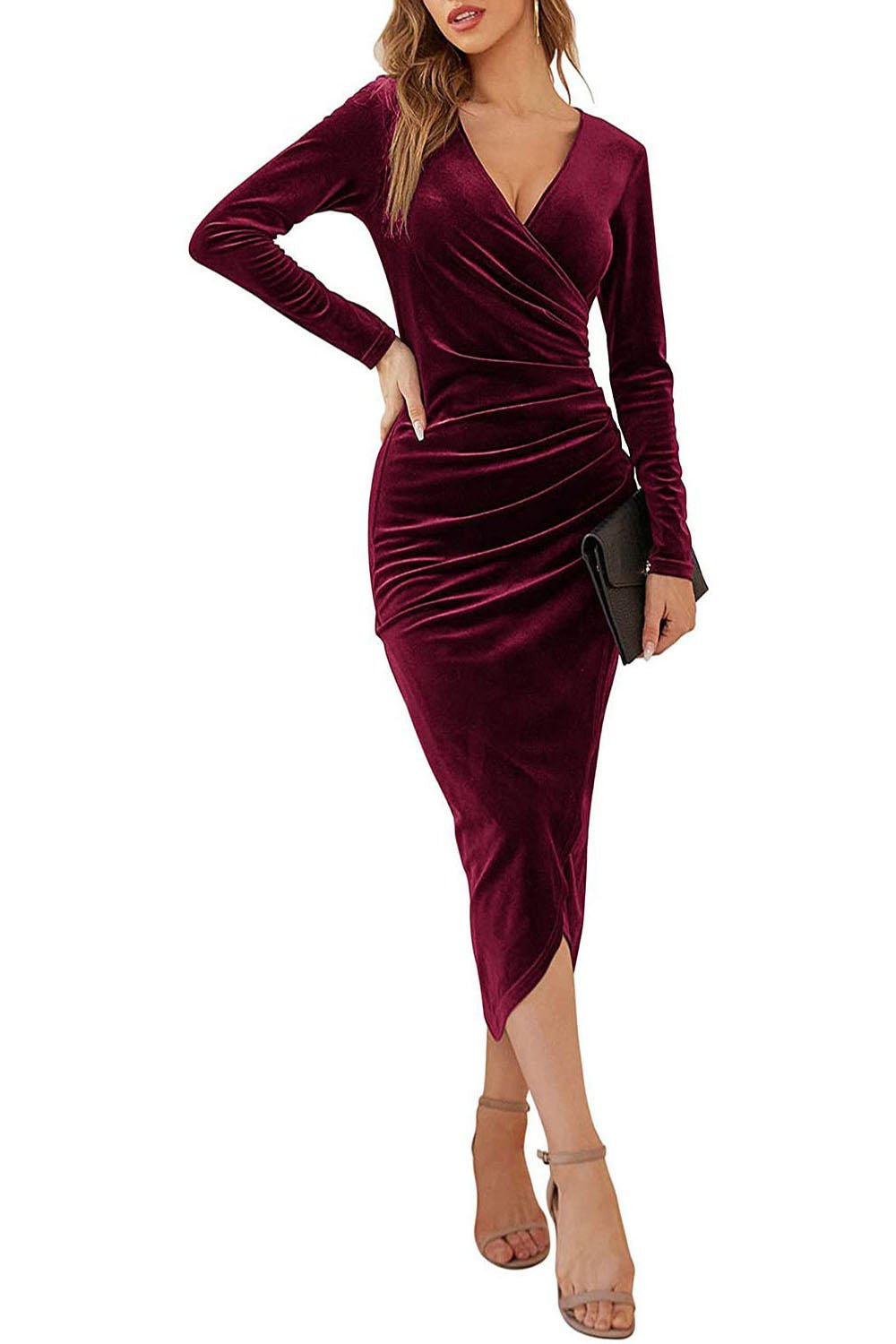 Eugenia Bodycon V-neck Dress for Women Holiday Party Outfit