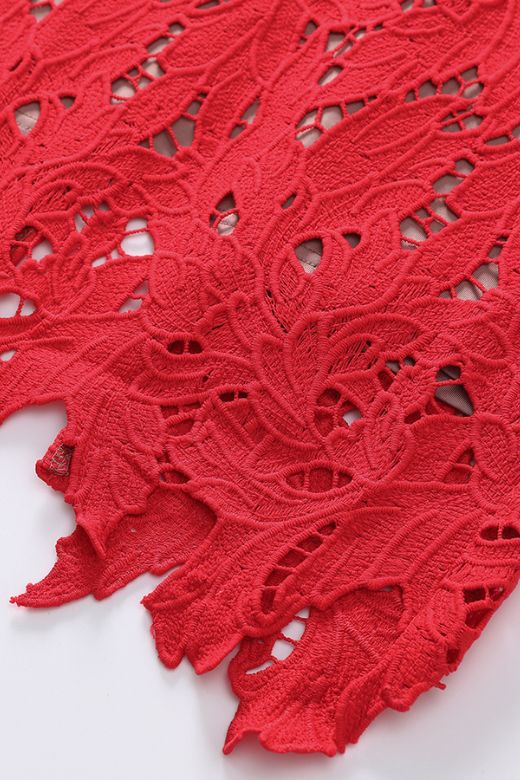 Odette Bodycon Lace Maxi Dress - Lipstick Red