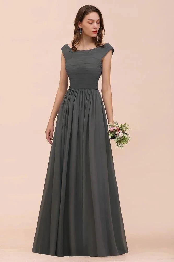 Off the Shoulder Front Side Split Bridesmaid Dress A-line Wedding Guest Dress (ZD13018)