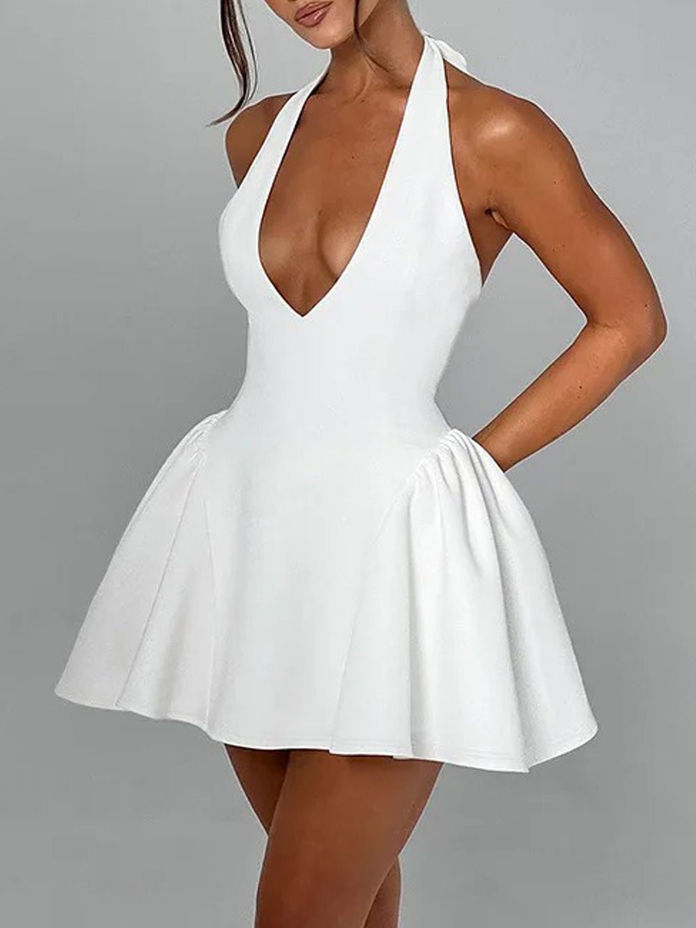 Olive Sleeveless Mini Dress