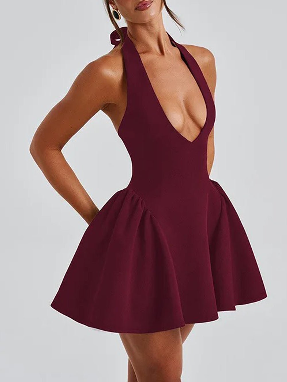 Olive Sleeveless Mini Dress