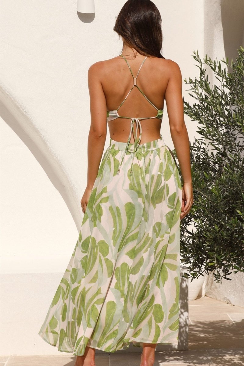 Guadalupe Aesthetic Floral Cut Out Midi Dress Evening Wear Edit