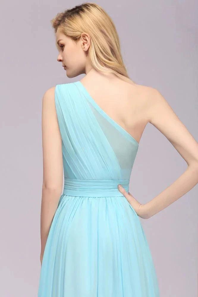 One Shoulder A-line Hi-lo Chiffon Bridesmaid Dresses for Women (ZD12960)
