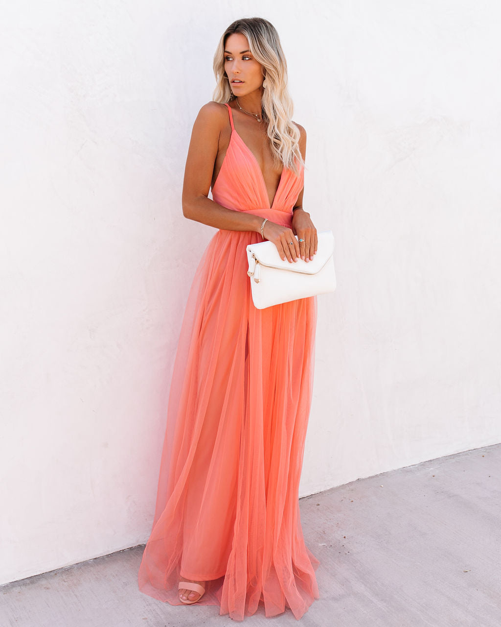 Petal Dust Maxi Dress Apricot