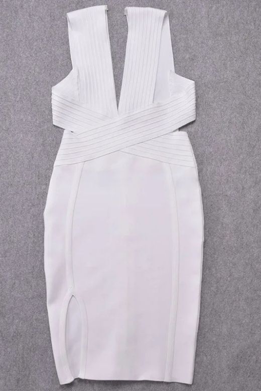 Pia Bandage Dress - White Pearl