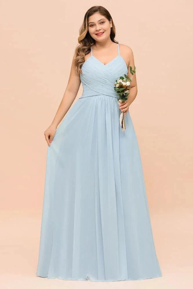 Plus Size Bridesmaid Dress Sweetheart Floor Length A-line Maid of Honor Dress (ZD13013) - VelvetHem