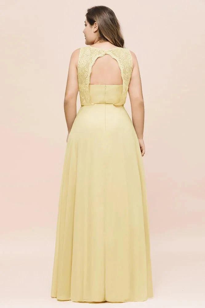 Plus Size Floral A-line Bridesmaid Dress Sleeveless Evening Maxi Dress for Girls Women (ZD13022)
