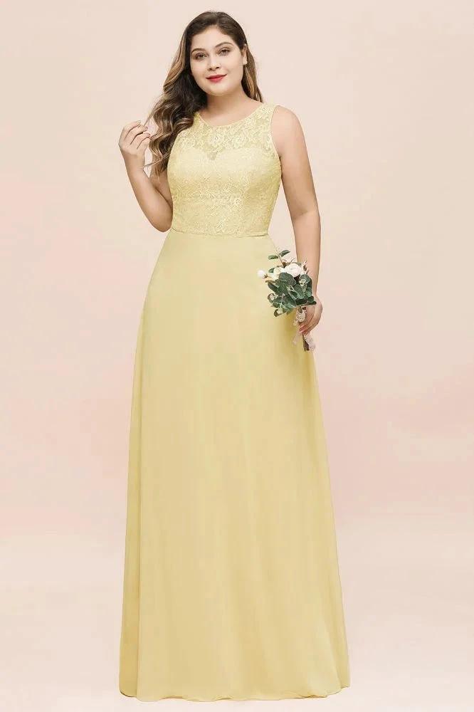 Plus Size Floral A-line Bridesmaid Dress Sleeveless Evening Maxi Dress for Girls Women (ZD13022)
