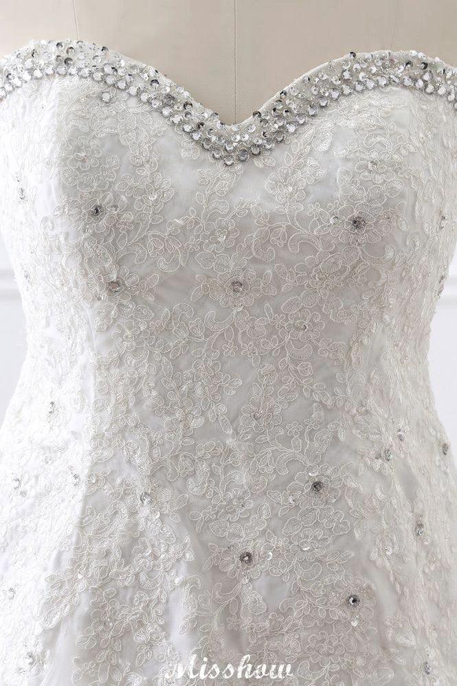 Princess Sweetheart Tulle Wedding Dress With Lace (ZD13934)