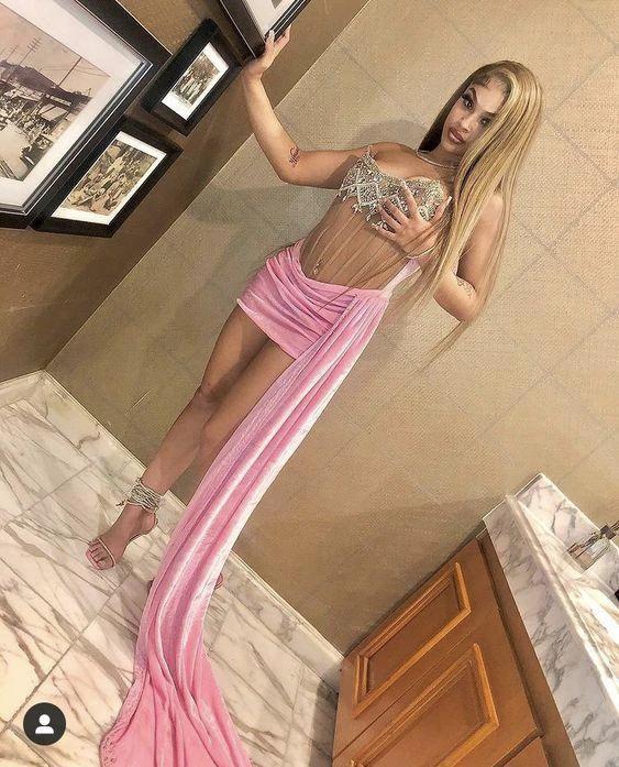 Sparkly Rhinestones Pink Homecoming Dresses (ZD12535) - VelvetHem