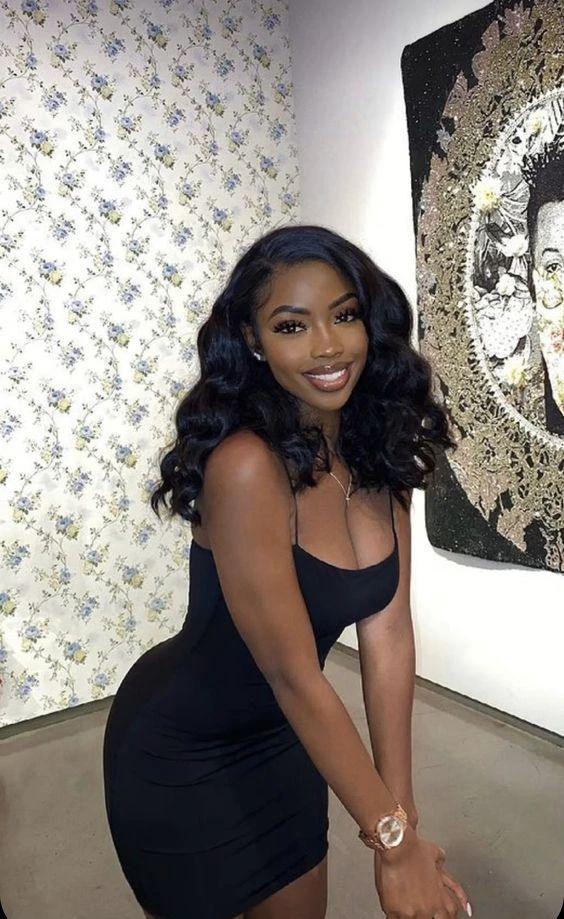 Black Spaghetti Straps Dress Sexy Homecoming Dress 22nd Birthday Outfit Dress For Black Girls (ZD12448) - VelvetHem