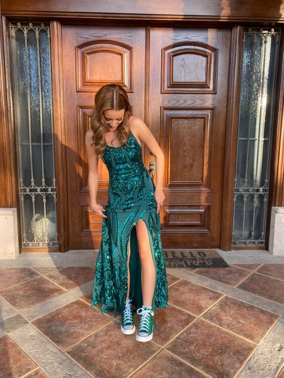 New arrive green prom dress Evening Gown Long Prom Dresses Y1831 - VelvetHem