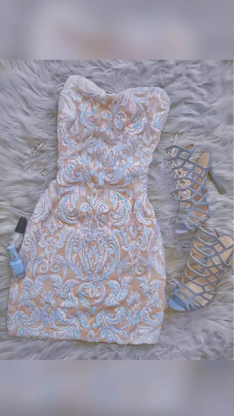 Sweetheart Iridescent Tight Dress Short Homecoming Dress (ZD12497)