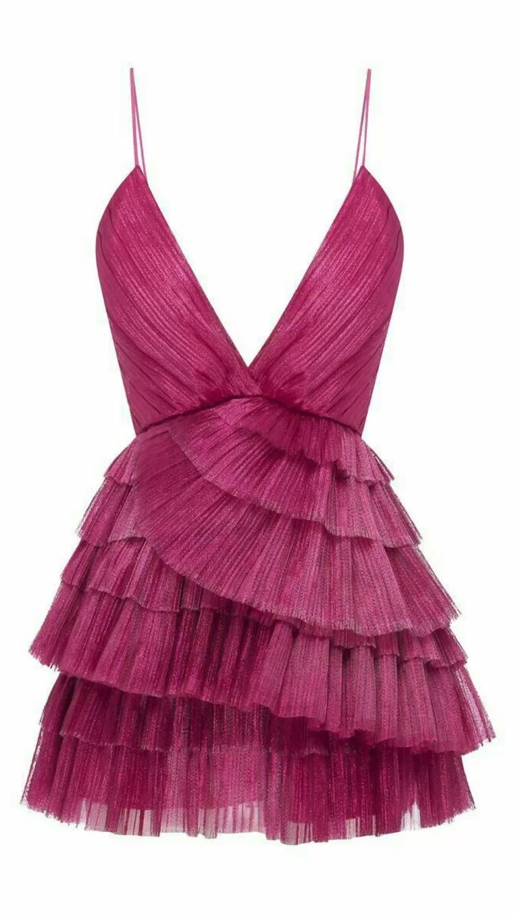 Ruffled Spaghetti-Neck Party Sexy Mini Dress A-line Homecoming Dress Short Y635 - VelvetHem