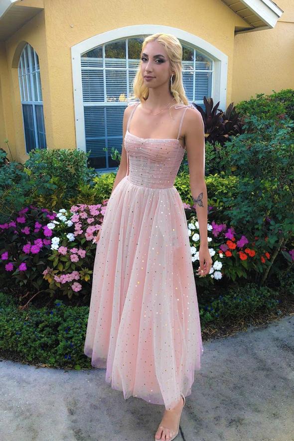 Pink tulle sequins short dress fashion dress - View 2 | VelvetHem